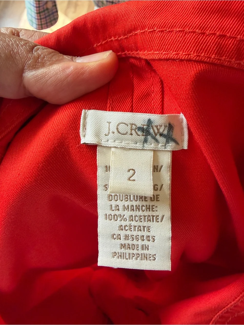 J. Crew Women's Lightweight Bright Red‎ Hooded Trench Coat Size 2